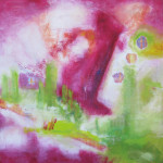 "Frühling 3" 2018 52x52cm, Gouache auf Leinwand